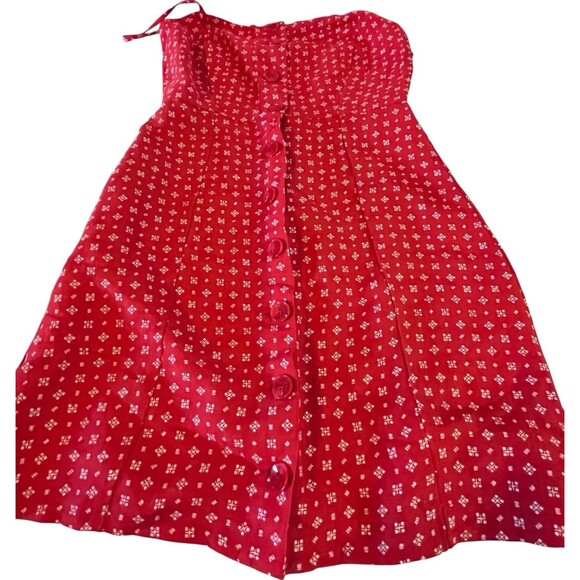 NEW VOLCOM SALT AND SUN RED BUTTON FRONT SPAGHETTI STRAP DRESS WOMANS XSMALL - Picture 3 of 16